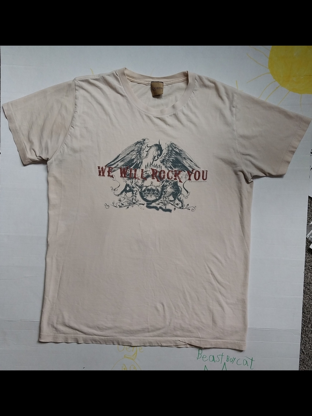 Queen We Will Rock You Graphic Tee Cream - Size M